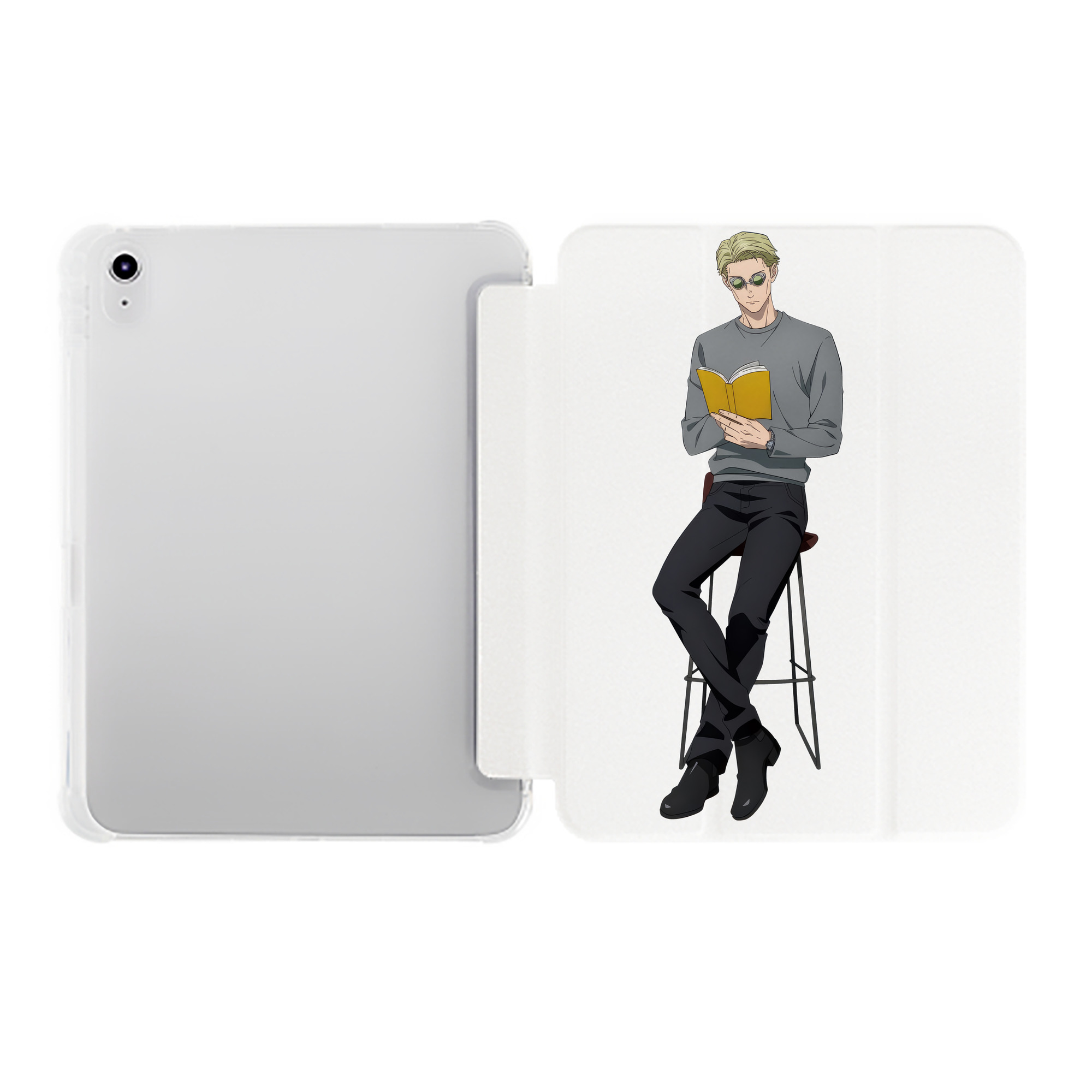 （画像用） 呪術廻戦 Jujutsu Kaisen IPad ケース ペン収納付き 三つ折りスタンド PUレザー×シリコン 対応機種9.5/10.5/10.9インチ